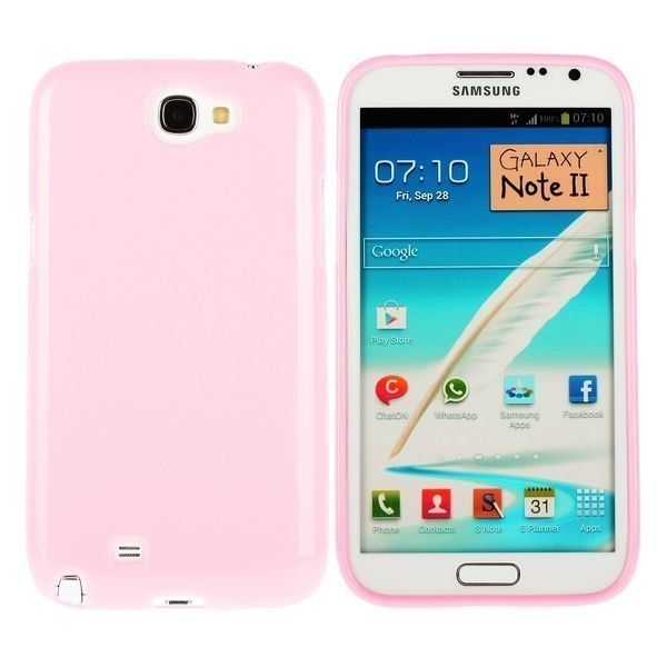 Soft Glitter Pinkki Samsung Galaxy Note 2 Suojakuori