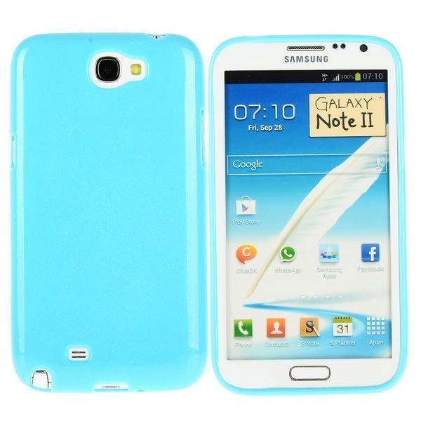 Soft Glitter Shell Sininen Samsung Galaxy Note 2 Silikonikuori