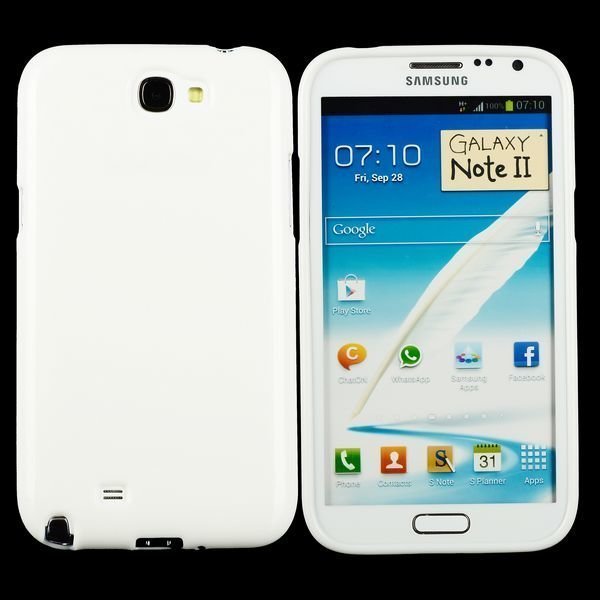 Soft Glitter Shell Valkoinen Samsung Galaxy Note 2 Silikonikuori