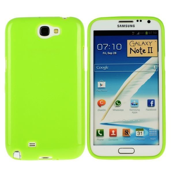 Soft Glitter Shell Vihreä Samsung Galaxy Note 2 Silikonikuori