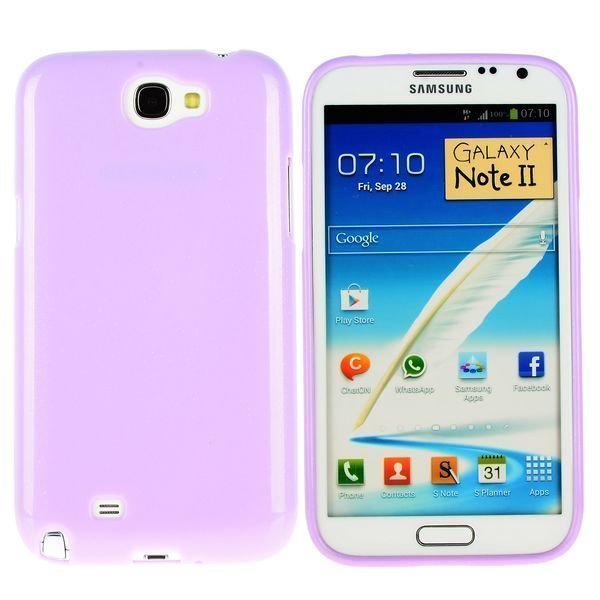 Soft Glitter Shell Violetti Samsung Galaxy Note 2 Silikonikuori