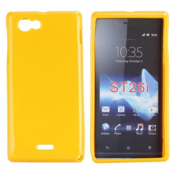 Soft Shell Keltainen Sony Xperia J Silikonikuori