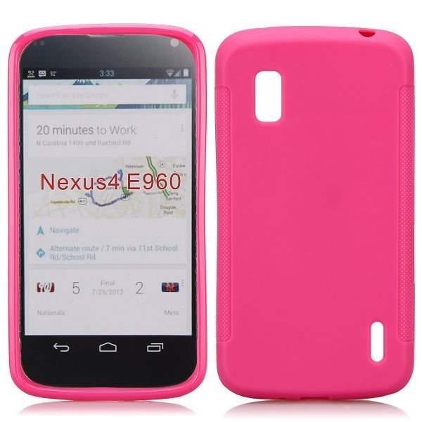 Soft Shell Kuuma Pinkki Google Nexus 4 Suojakuori
