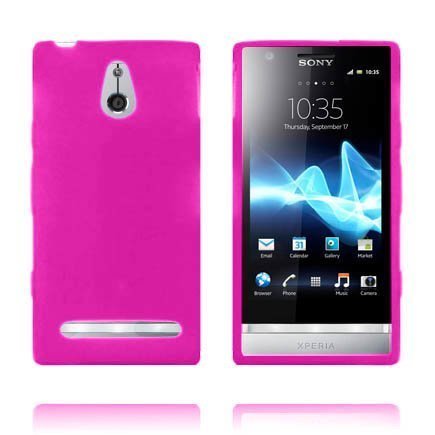 Soft Shell Kuuma Pinkki Sony Xperia P Suojakuori