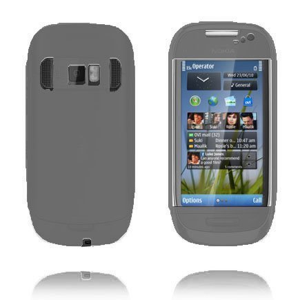 Soft Shell Läpikuultava Harmaa Nokia C7 Silikonikuori