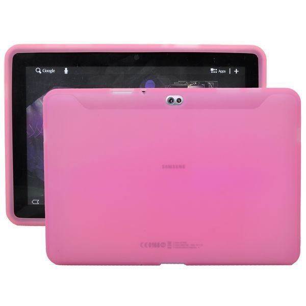 Soft Shell Läpikuultava Vaaleanpunainen Samsung Galaxy Tab 10.1 Suojakuori