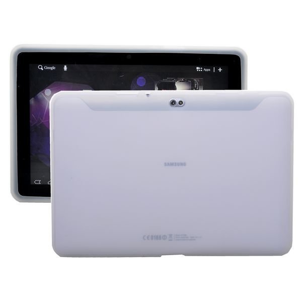 Soft Shell Läpikuultava Valkoinen Samsung Galaxy Tab 10.1 Silikonikuori