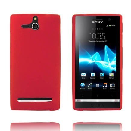 Soft Shell Matta Pintainen Punainen Sony Xperia U Silikonikuori