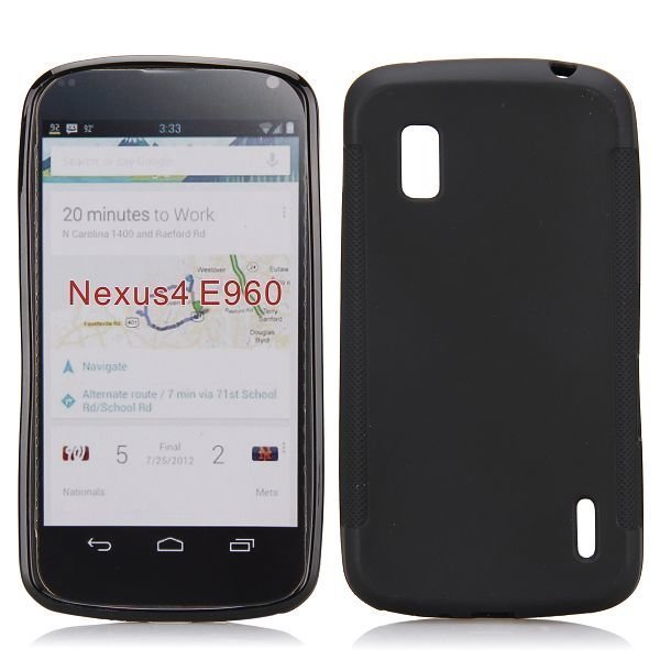 Soft Shell Musta Google Nexus 4 Silikonikuori