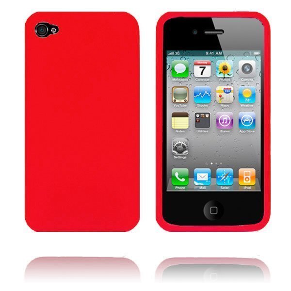 Soft Shell Punainen Iphone 4 Silikonikuori