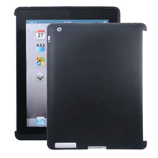 Soft Shell Smart Cut Musta Ipad 3 & 4 Silikonikuori