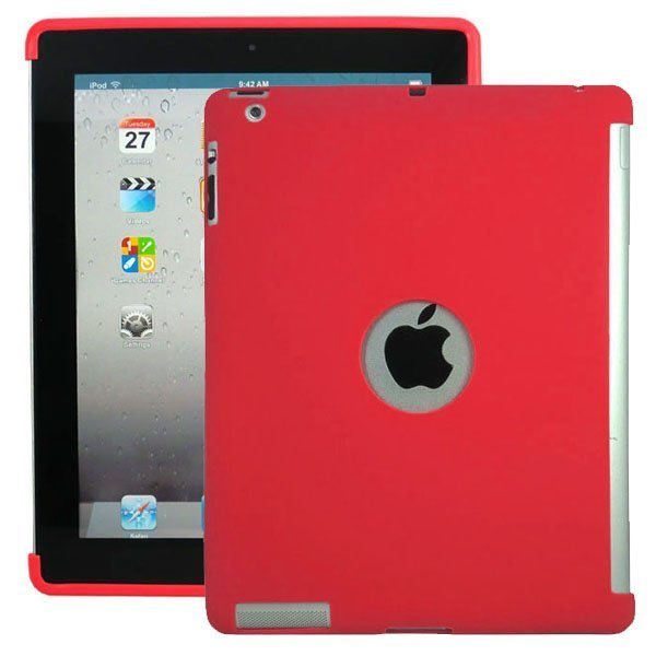 Soft Shell Smart Cut Punainen Ipad 3 & 4 Silikonikuori