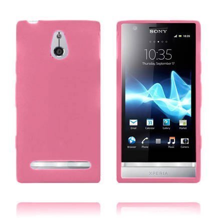 Soft Shell Vaaleanpunainen Sony Xperia P Suojakuori