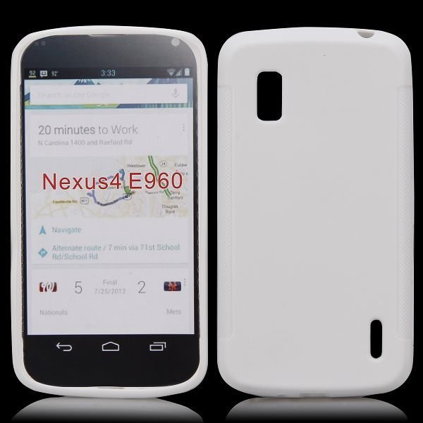 Soft Shell Valkoinen Google Nexus 4 Silikonikuori