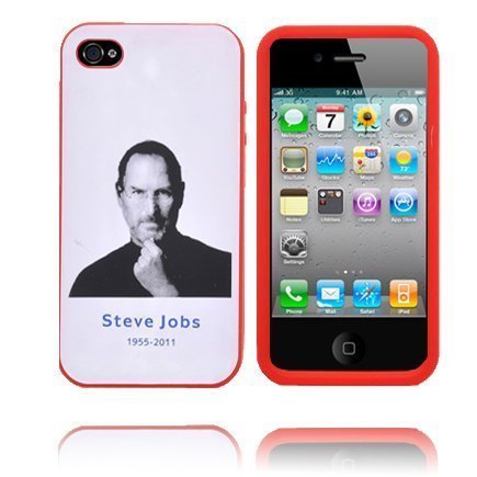 Soft Steve Jobs Iphone 4s Silikonikuori Punainen Reunus