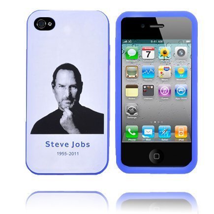 Soft Steve Jobs Iphone 4s Silikonikuori Sininen Reunus