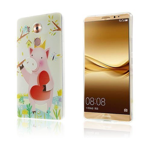 Softlyfit Huawei Mate 8 Kohokuvioinen Tpu Kuori Ihana Pinkki Possu