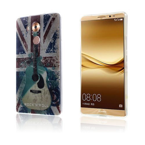 Softlyfit Huawei Mate 8 Kohokuvioinen Tpu Kuori Vanhanaikainen Britannian Lippu Ja Kitara