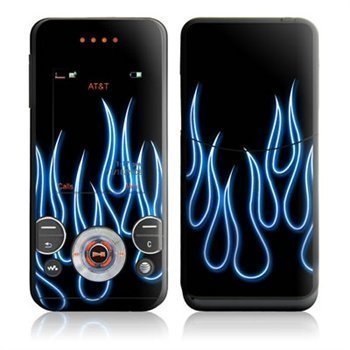 Sony Ericsson W580i Neon Flames Skin Blue