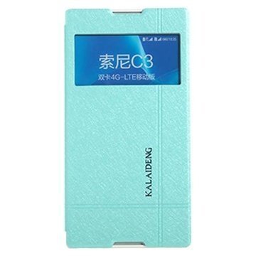 Sony Xperia C3 C3 Dual Kalaideng Iceland II Läpällinen Nahkakotelo Sininen