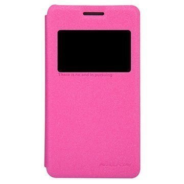 Sony Xperia E1 Xperia E1 Dual Nillkin Sparkle Series Läpällinen Nahkakotelo Kuuma Pinkki