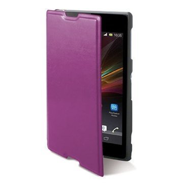 Sony Xperia M Ksix Folio Nahkainen Suojakotelo Violetti