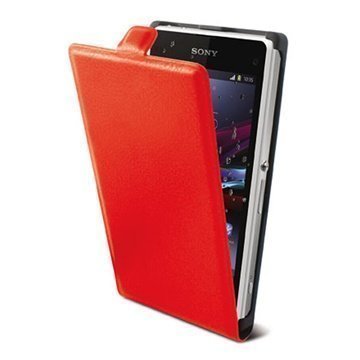 Sony Xperia M Ksix Vertical Flip Leather Case Red