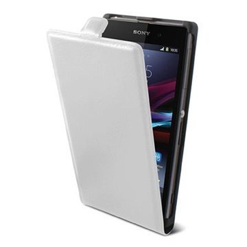 Sony Xperia M Ksix Vertical Flip Leather Case White