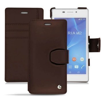 Sony Xperia M2 M2 Dual Noreve Tradition B Wallet Nahkakotelo Kastanja