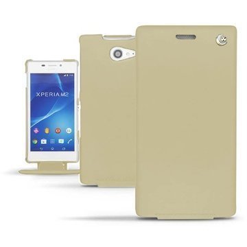 Sony Xperia M2 M2 Dual Noreve Tradition Läpällinen Nahkakotelo Beige