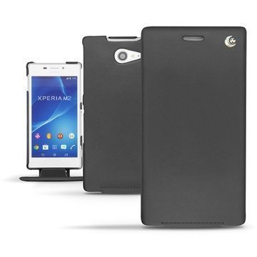 Sony Xperia M2 M2 Dual Noreve Tradition Läpällinen Nahkakotelo Musta