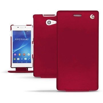 Sony Xperia M2 M2 Dual Noreve Tradition Läpällinen Nahkakotelo Punainen