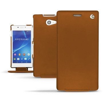 Sony Xperia M2 M2 Dual Noreve Tradition Läpällinen Nahkakotelo Ruskea