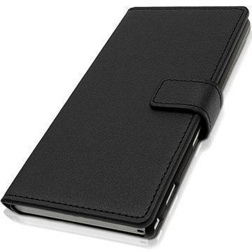 Sony Xperia M2 M2 Dual iGadgitz Lompakkomallinen Nahkakotelo Musta