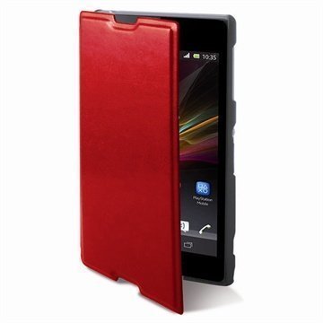 Sony Xperia M2 Xperia M2 Dual Ksix Folio Nahkakotelo Punainen