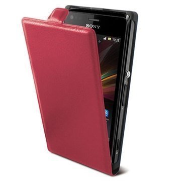 Sony Xperia M2 Xperia M2 Dual Ksix Vertical Flip Nahkakotelo Fuksia