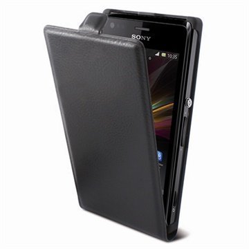 Sony Xperia M2 Xperia M2 Dual Ksix Vertical Flip Nahkakotelo Musta