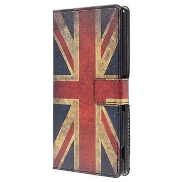 Sony Xperia M4 Aqua M4 Aqua Dual Tyylikäs Lompakkokotelo Englannin Lippu
