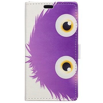 Sony Xperia M4 Aqua M4 Aqua Dual Tyylikäs Lompakkokotelo Purple Monster