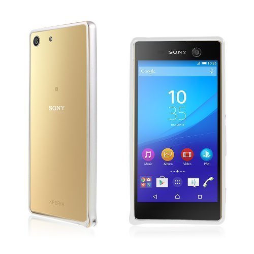 Sony Xperia M5 E5603 / Dual E5633 Hippokampus Solki Metalli Suojus Hopea