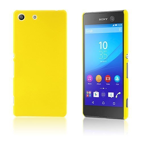 Sony Xperia M5 E5603 / M5 Dual E5633 Kumi Päällystetty Kova Muovikuori Keltainen