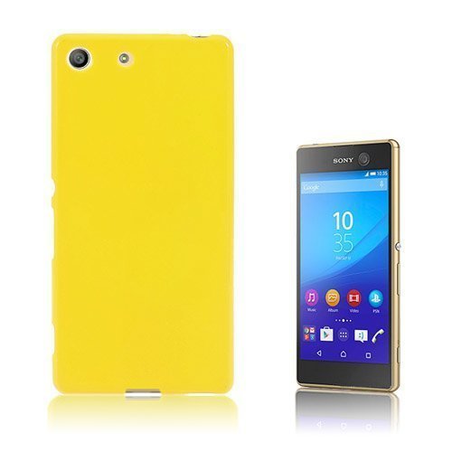 Sony Xperia M5 E5603 / M5 Dual E5633 Yksivärinen Jelly Tpu Kuori Keltainen