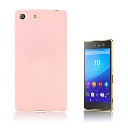 Sony Xperia M5 E5603 / M5 Dual E5633 Yksivärinen Jelly Tpu Kuori Pinkki