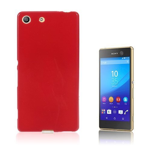 Sony Xperia M5 E5603 / M5 Dual E5633 Yksivärinen Jelly Tpu Kuori Punainen