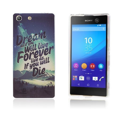 Sony Xperia M5 / M5 Dual Kiiltävä Tpu Geeli Kuori Syvällinen Sitaatti