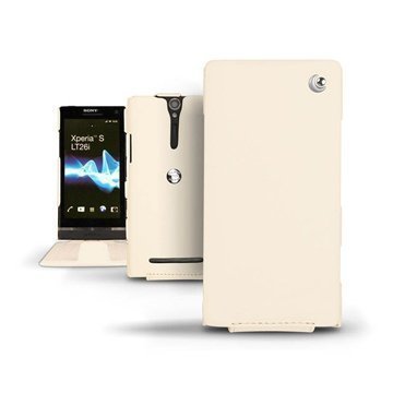 Sony Xperia S Noreve Tradition Läpällinen Nahkakotelo Beige