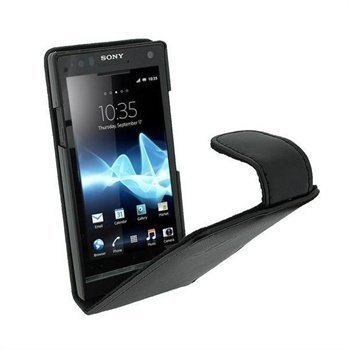 Sony Xperia S iGadgitz Nahkakotelo Musta