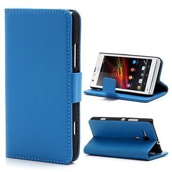 Sony Xperia SP Wallet Nahkakotelo Sininen