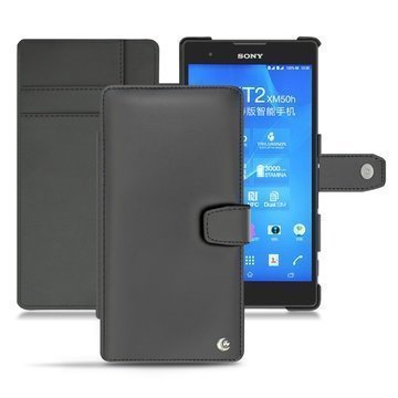 Sony Xperia T2 Ultra Noreve Tradition B Wallet Nahkakotelo Musta