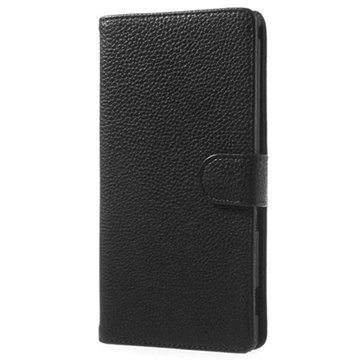 Sony Xperia T2 Ultra T2 Ultra Dual Wallet Nahkakotelo Musta